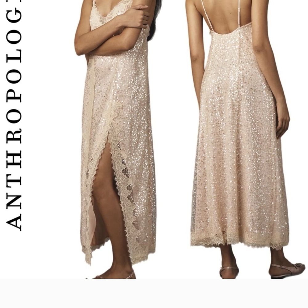 Anthropologie Pink Maxi Dress